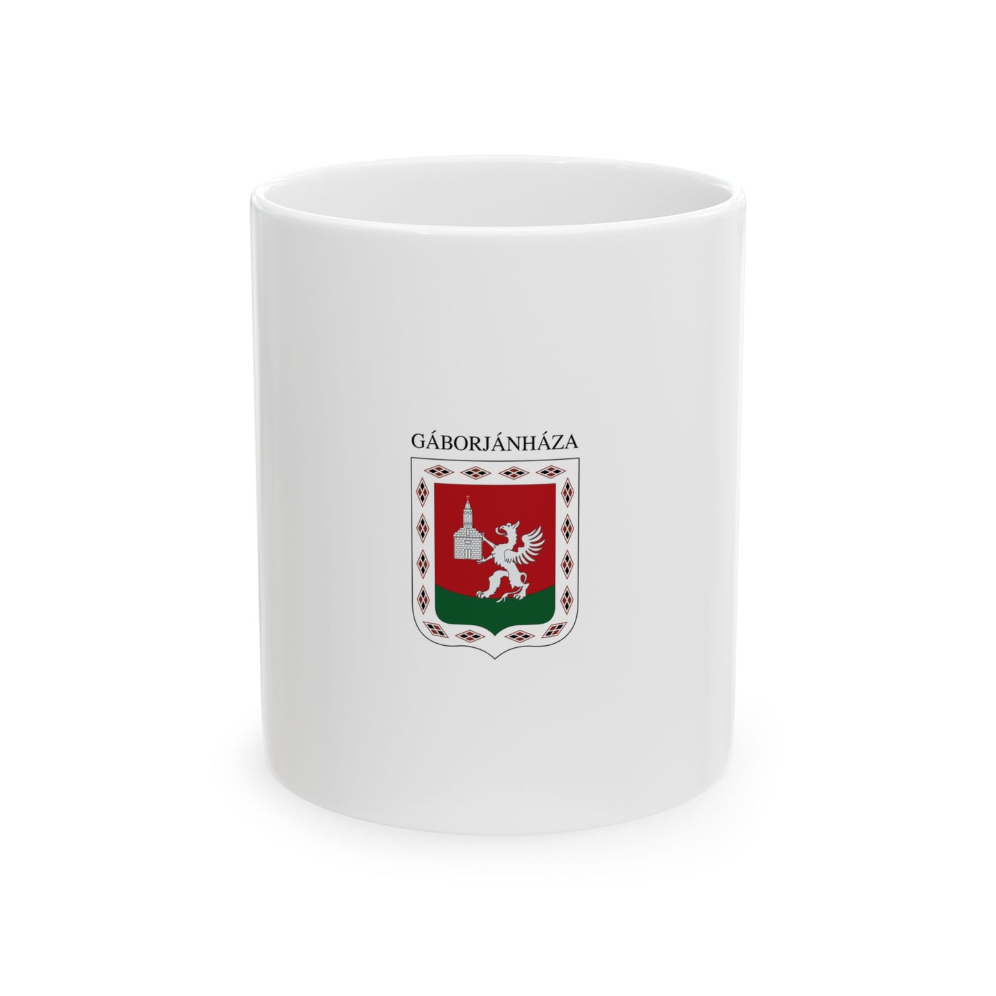 Flag of Gaborjanhaza vertical (Hungary) White Coffee Mug-11oz-Go Mug Yourself