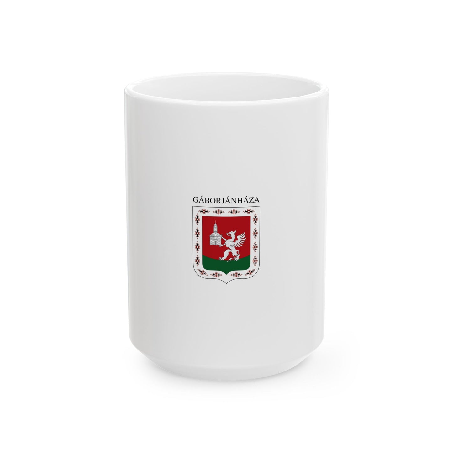Flag of Gaborjanhaza vertical (Hungary) White Coffee Mug-15oz-Go Mug Yourself