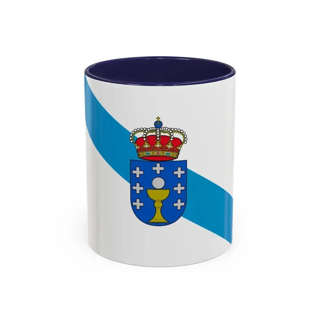 Flag of Galicia Spain - Accent Coffee Mug 11oz Navy - Go Mug Yourself