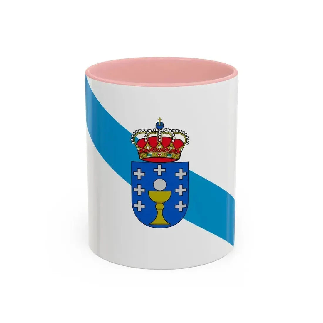 Flag of Galicia Spain - Accent Coffee Mug 11oz Pink - Go Mug Yourself