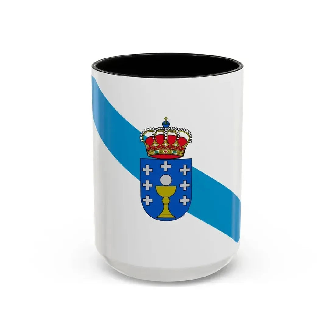 Flag of Galicia Spain - Accent Coffee Mug 15oz Black - Go Mug Yourself