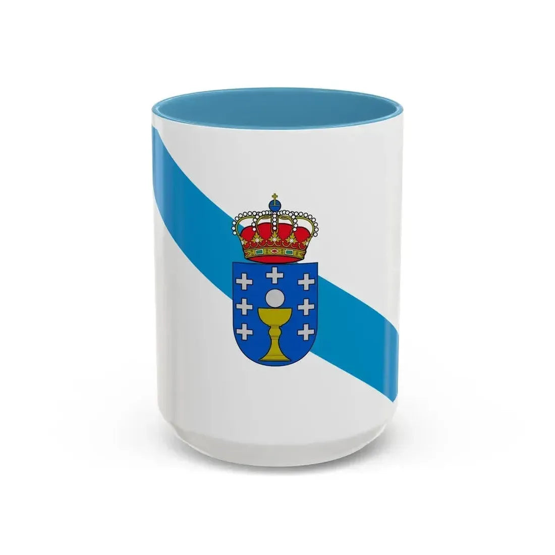 Flag of Galicia Spain - Accent Coffee Mug 15oz Light Blue - Go Mug Yourself