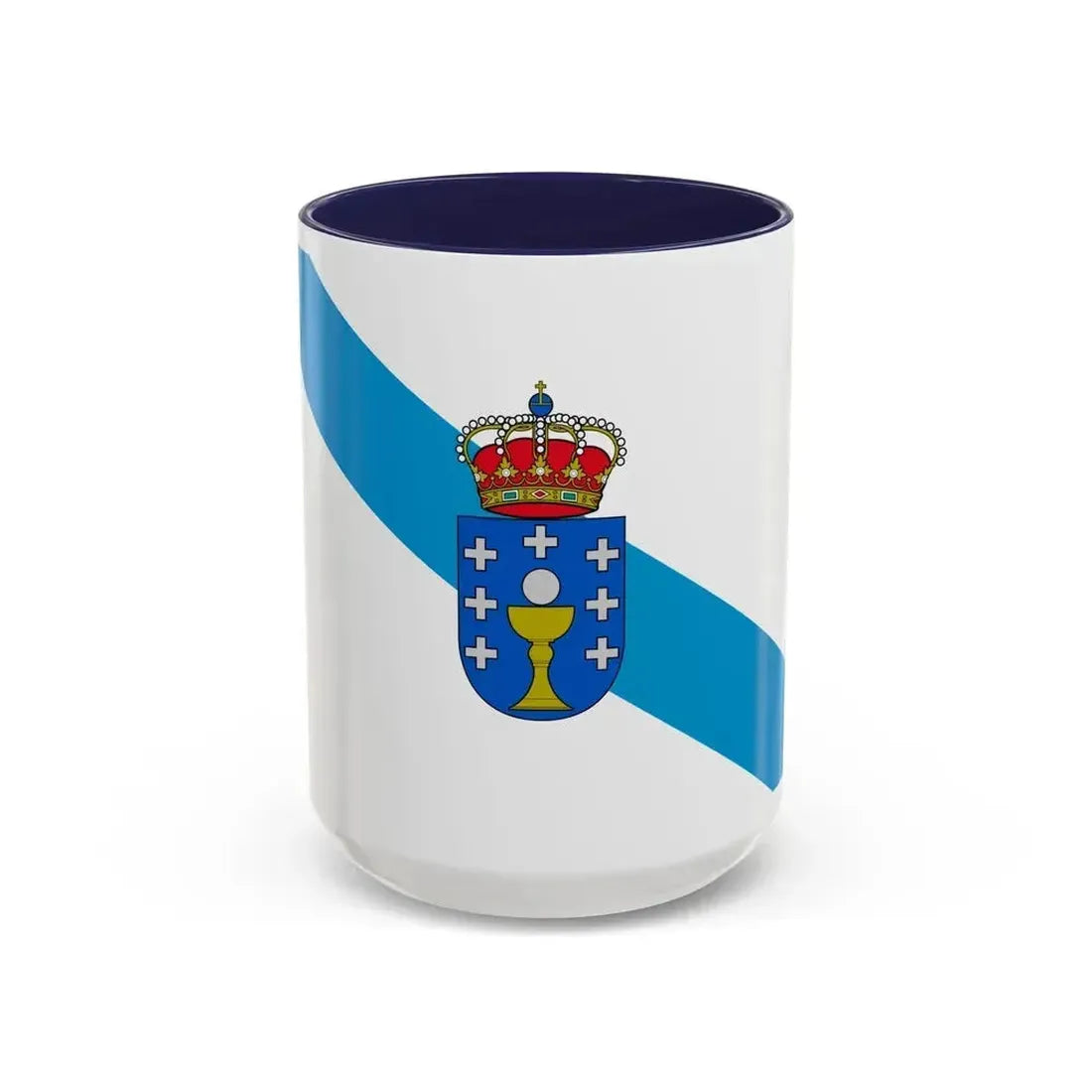Flag of Galicia Spain - Accent Coffee Mug 15oz Navy - Go Mug Yourself