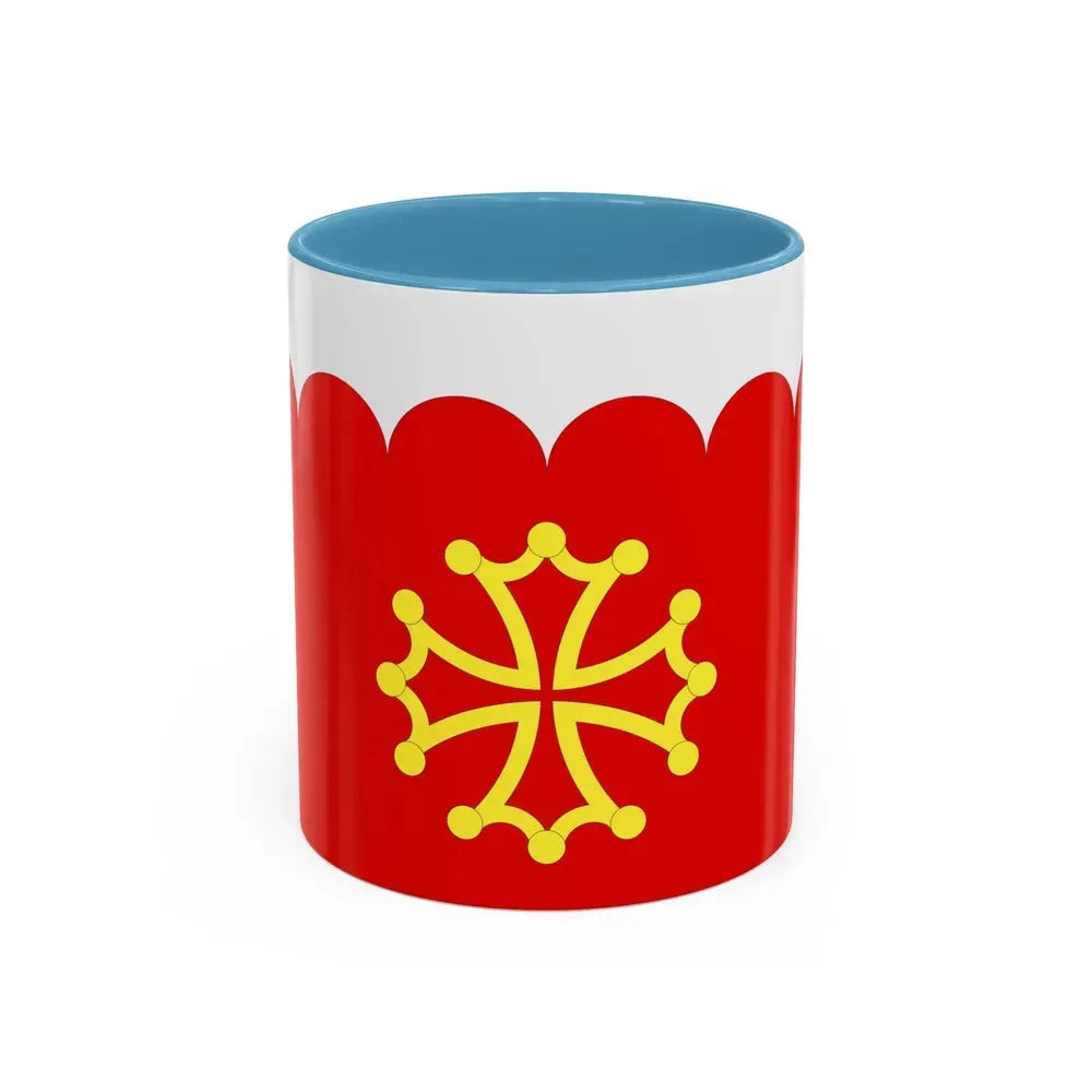 Flag of Gard France 2 - Accent Coffee Mug 11oz Light Blue - Go Mug Yourself