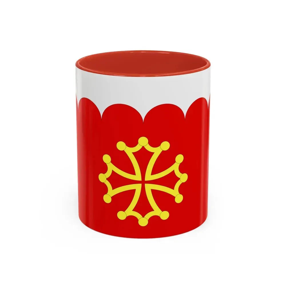 Flag of Gard France 2 - Accent Coffee Mug 11oz Red - Go Mug Yourself
