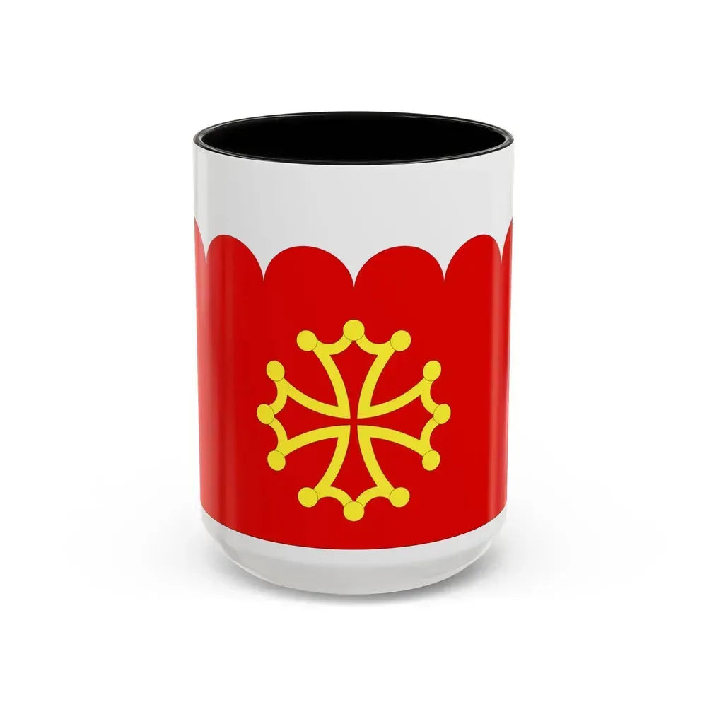 Flag of Gard France 2 - Accent Coffee Mug 15oz Black - Go Mug Yourself