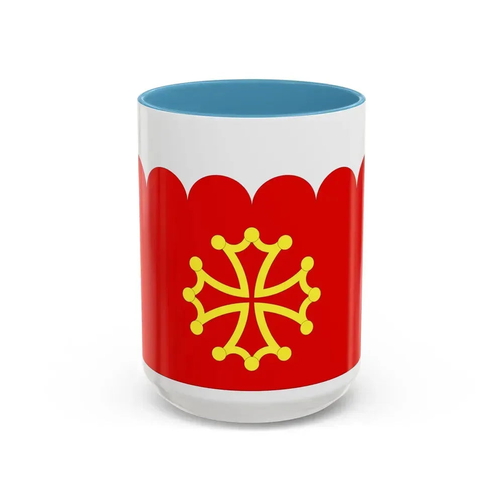 Flag of Gard France 2 - Accent Coffee Mug 15oz Light Blue - Go Mug Yourself