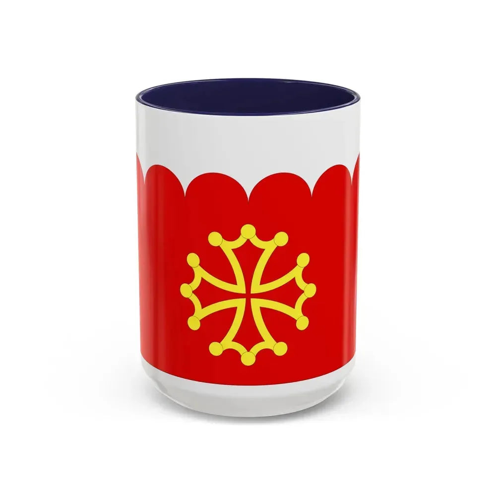 Flag of Gard France 2 - Accent Coffee Mug 15oz Navy - Go Mug Yourself