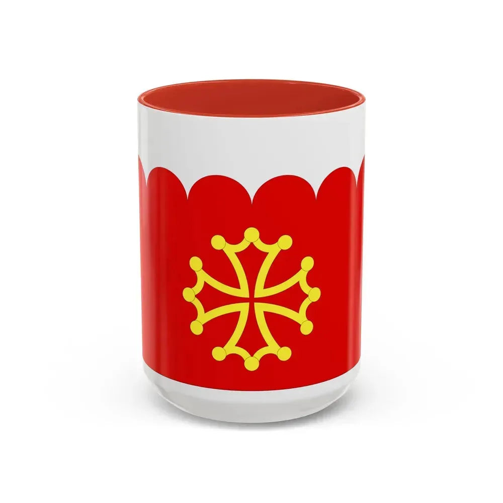 Flag of Gard France 2 - Accent Coffee Mug 15oz Red - Go Mug Yourself