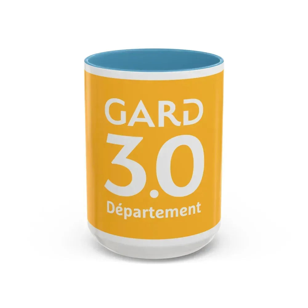 Flag of Gard France - Accent Coffee Mug 15oz Light Blue - Go Mug Yourself