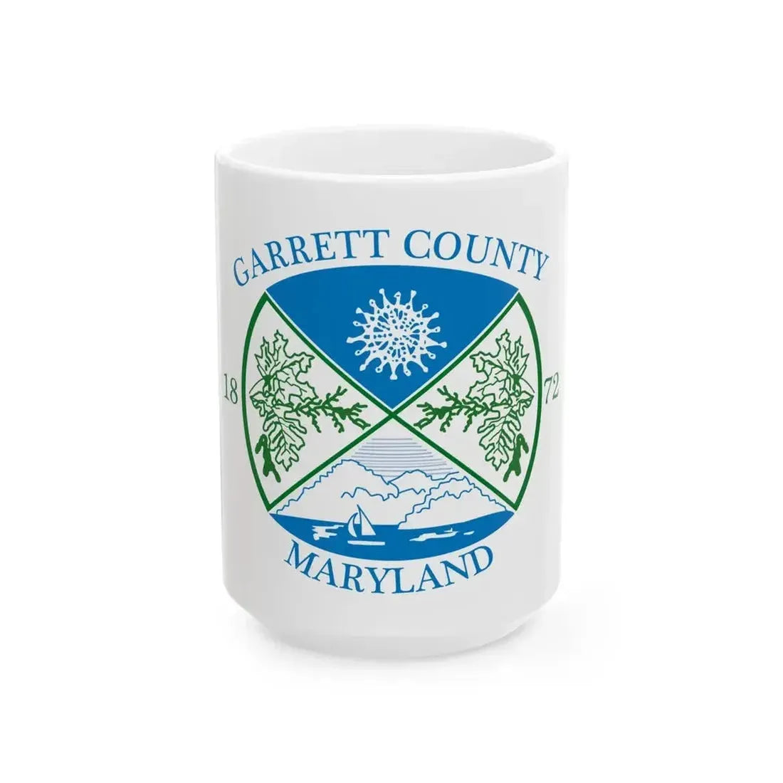 Flag of Garrett County Maryland (United States) White Coffee Mug 15oz - Go Mug Yourself