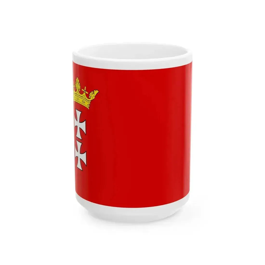 Flag of Gdansk variant (Poland) White Coffee Mug 15oz - Go Mug Yourself