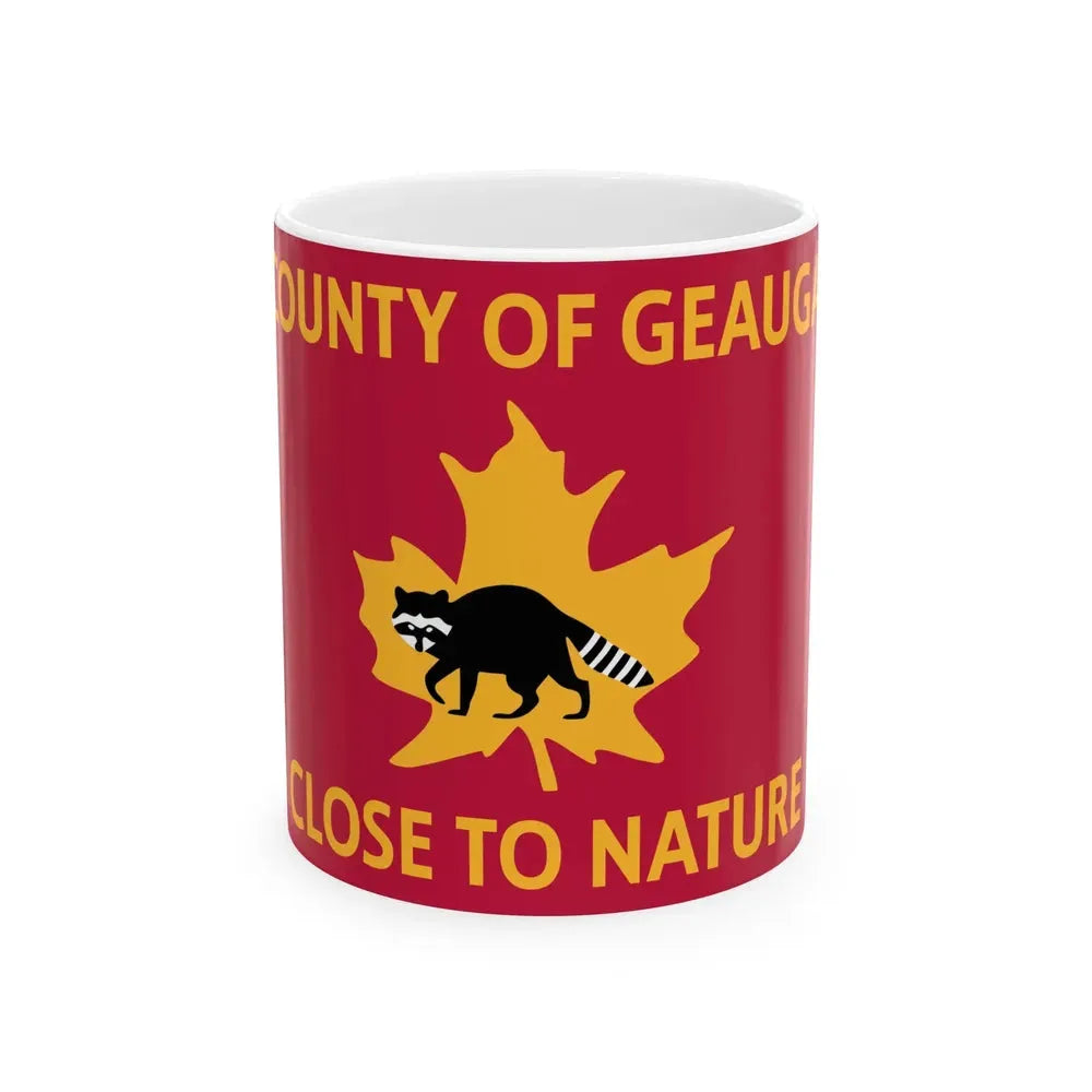 Flag of Geauga County Ohio 1978 (United States) White Coffee Mug 11oz - Go Mug Yourself