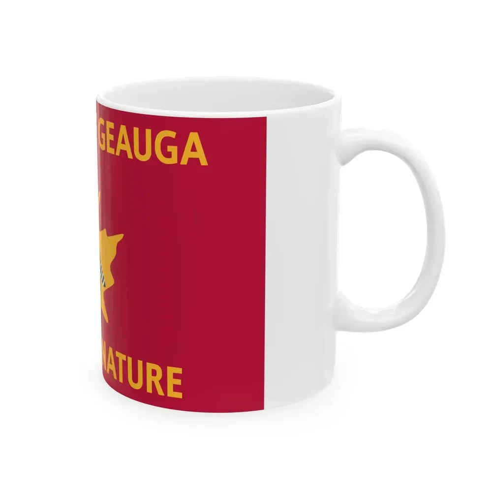 Flag of Geauga County Ohio 1978 (United States) White Coffee Mug - Go Mug Yourself