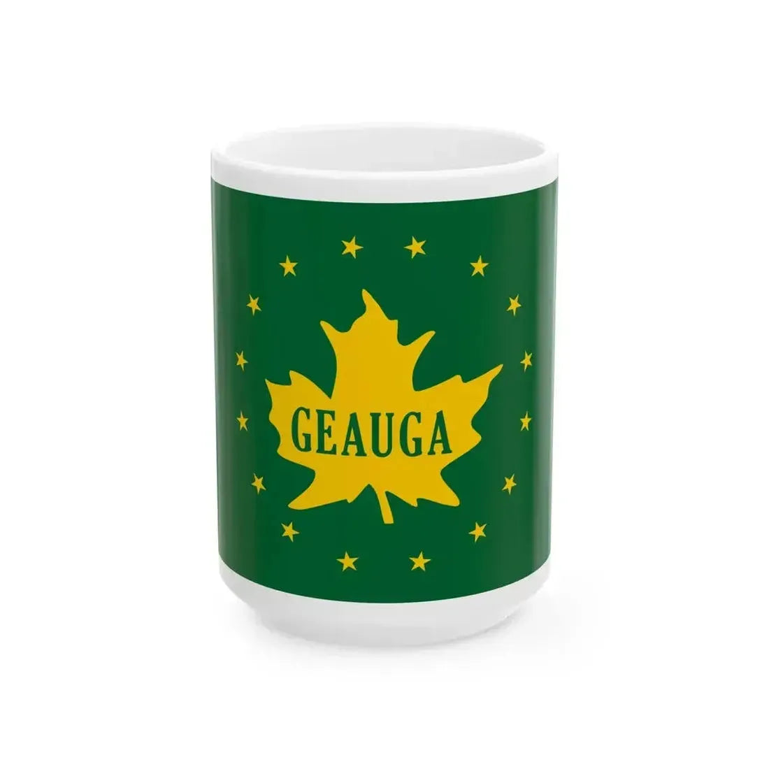 Flag of Geauga County Ohio (United States) White Coffee Mug 15oz - Go Mug Yourself