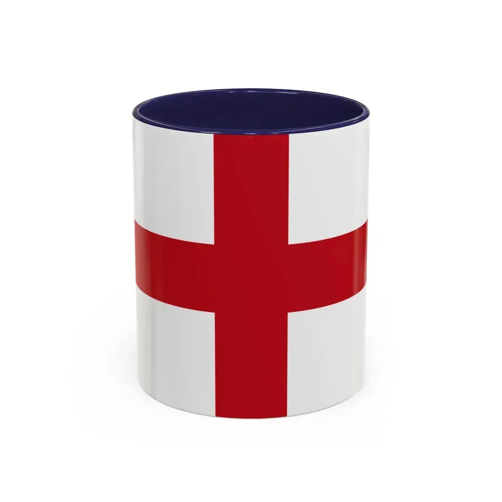 Flag of Genoa Italy - Accent Coffee Mug 11oz Navy - Go Mug Yourself