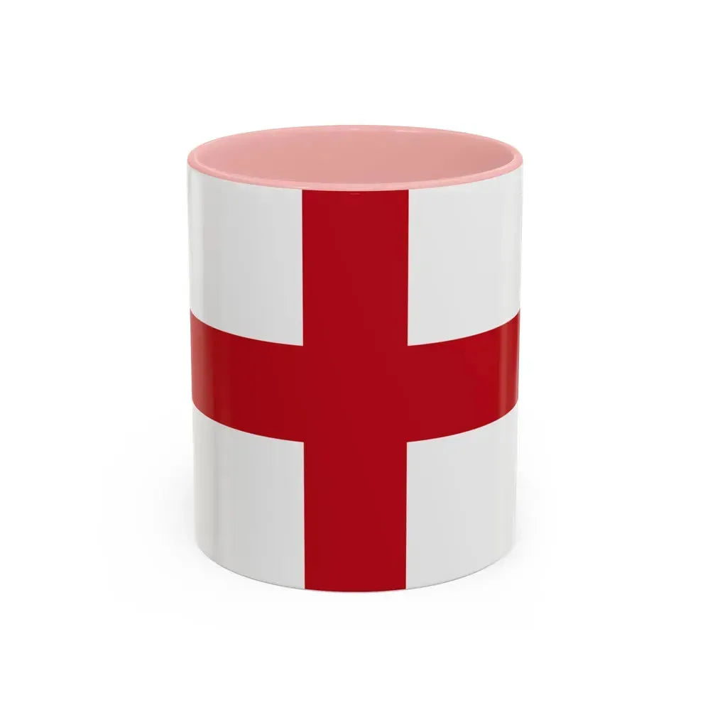 Flag of Genoa Italy - Accent Coffee Mug 11oz Pink - Go Mug Yourself