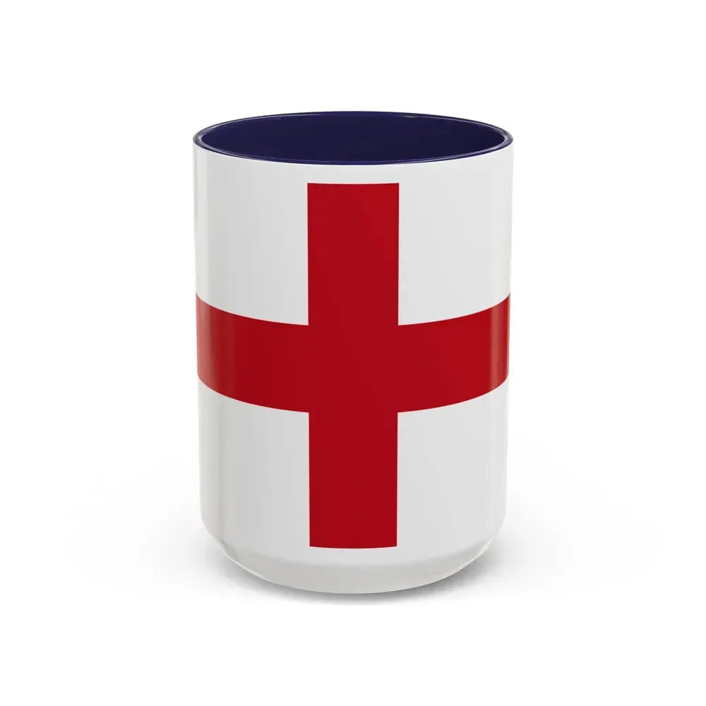 Flag of Genoa Italy - Accent Coffee Mug 15oz Navy - Go Mug Yourself