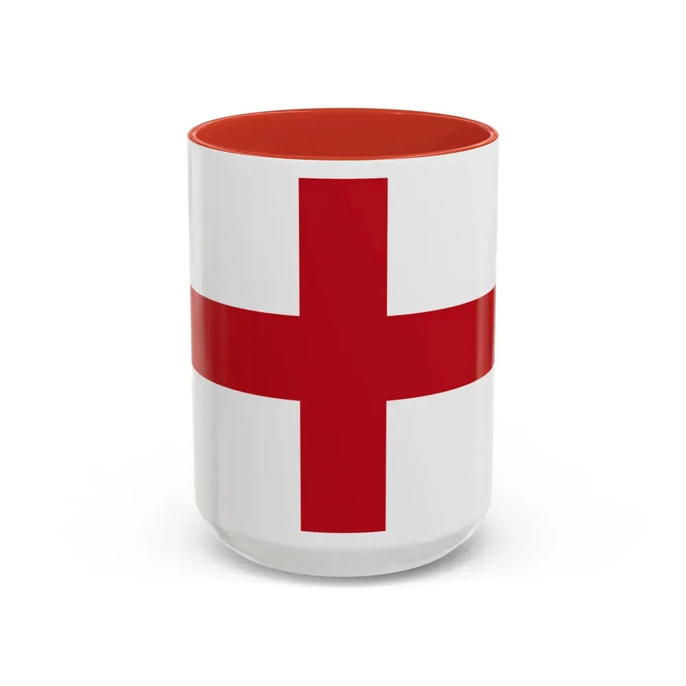 Flag of Genoa Italy - Accent Coffee Mug 15oz Red - Go Mug Yourself