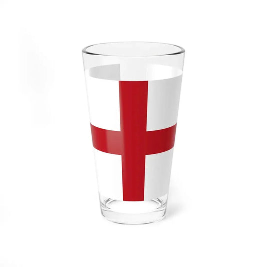 Flag of Genoa type 2 (Italy) Pint Glass 16oz 16oz - Go Mug Yourself