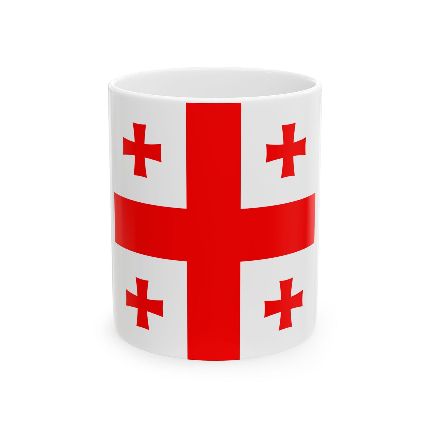 Flag of Georgia 1-1 (Georgia) White Coffee Mug-11oz-Go Mug Yourself