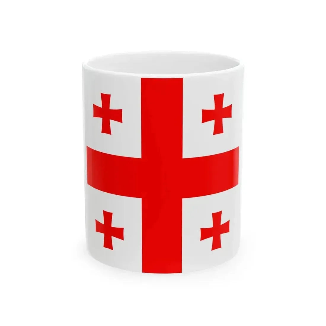 Flag of Georgia 1-1 (Georgia) White Coffee Mug 11oz - Go Mug Yourself