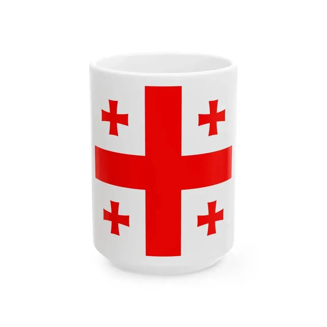 Flag of Georgia 1-1 (Georgia) White Coffee Mug 15oz - Go Mug Yourself