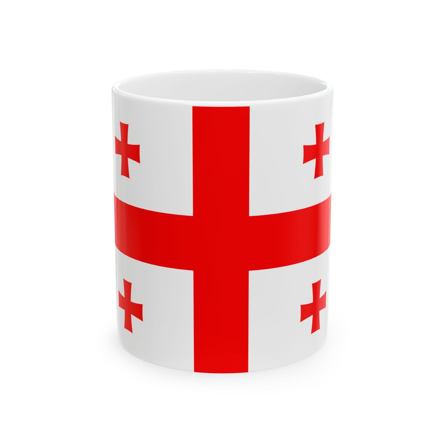 Flag of Georgia as Paths (Georgia) White Coffee Mug-11oz-Go Mug Yourself