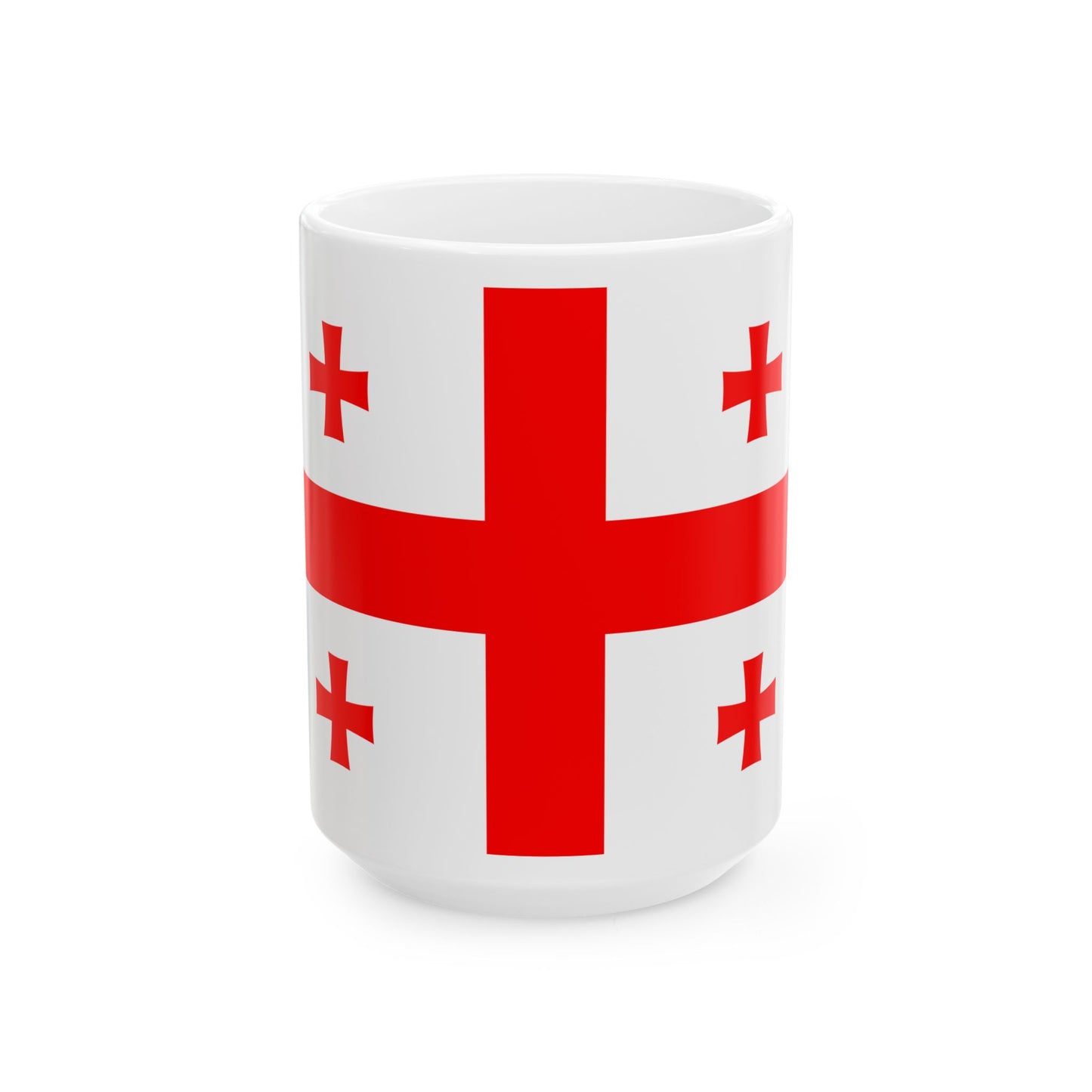 Flag of Georgia as Paths (Georgia) White Coffee Mug-15oz-Go Mug Yourself