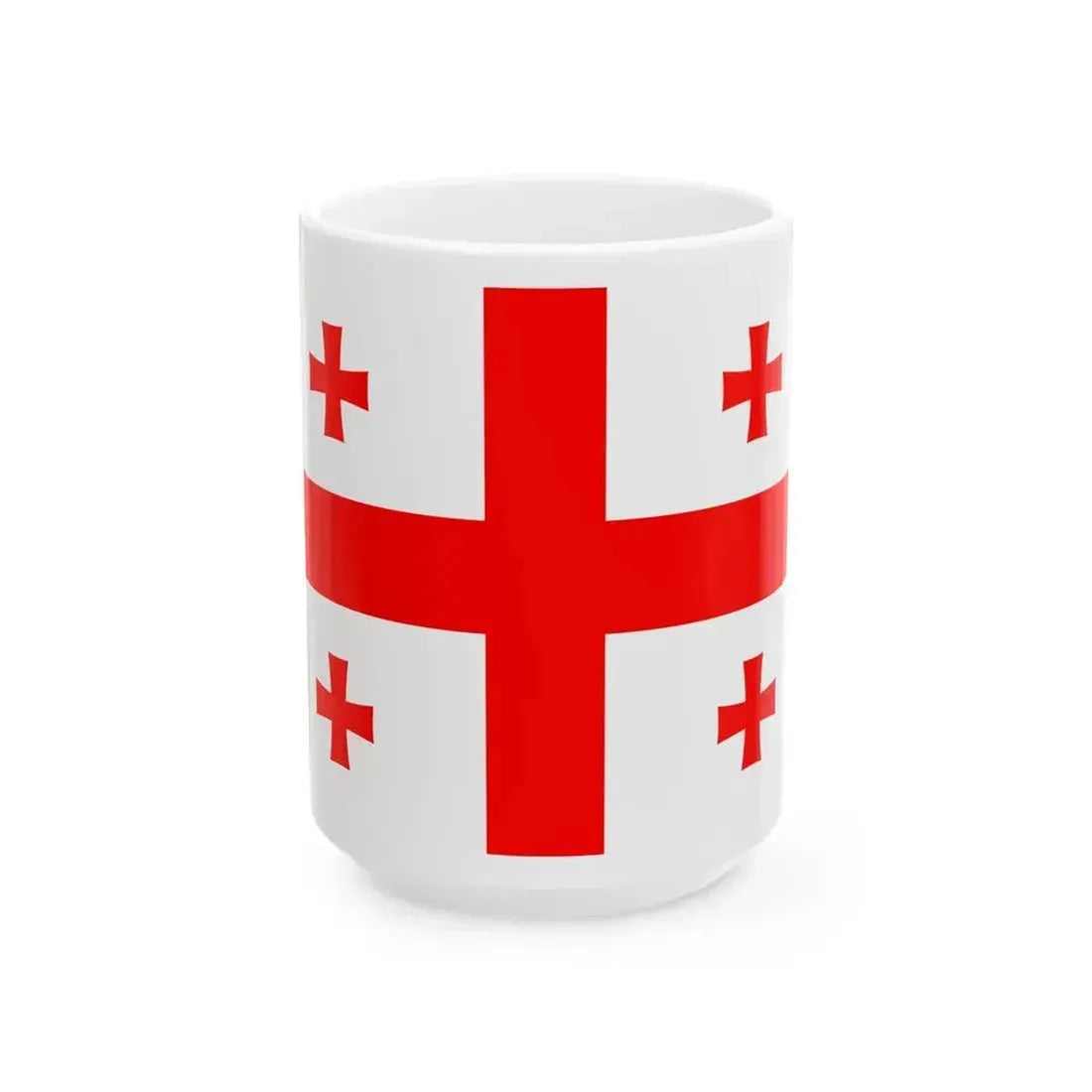 Flag of Georgia as Paths (Georgia) White Coffee Mug 15oz - Go Mug Yourself
