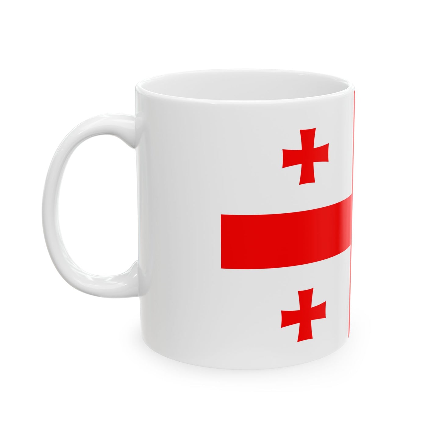 Flag of Georgia as Paths (Georgia) White Coffee Mug-Go Mug Yourself