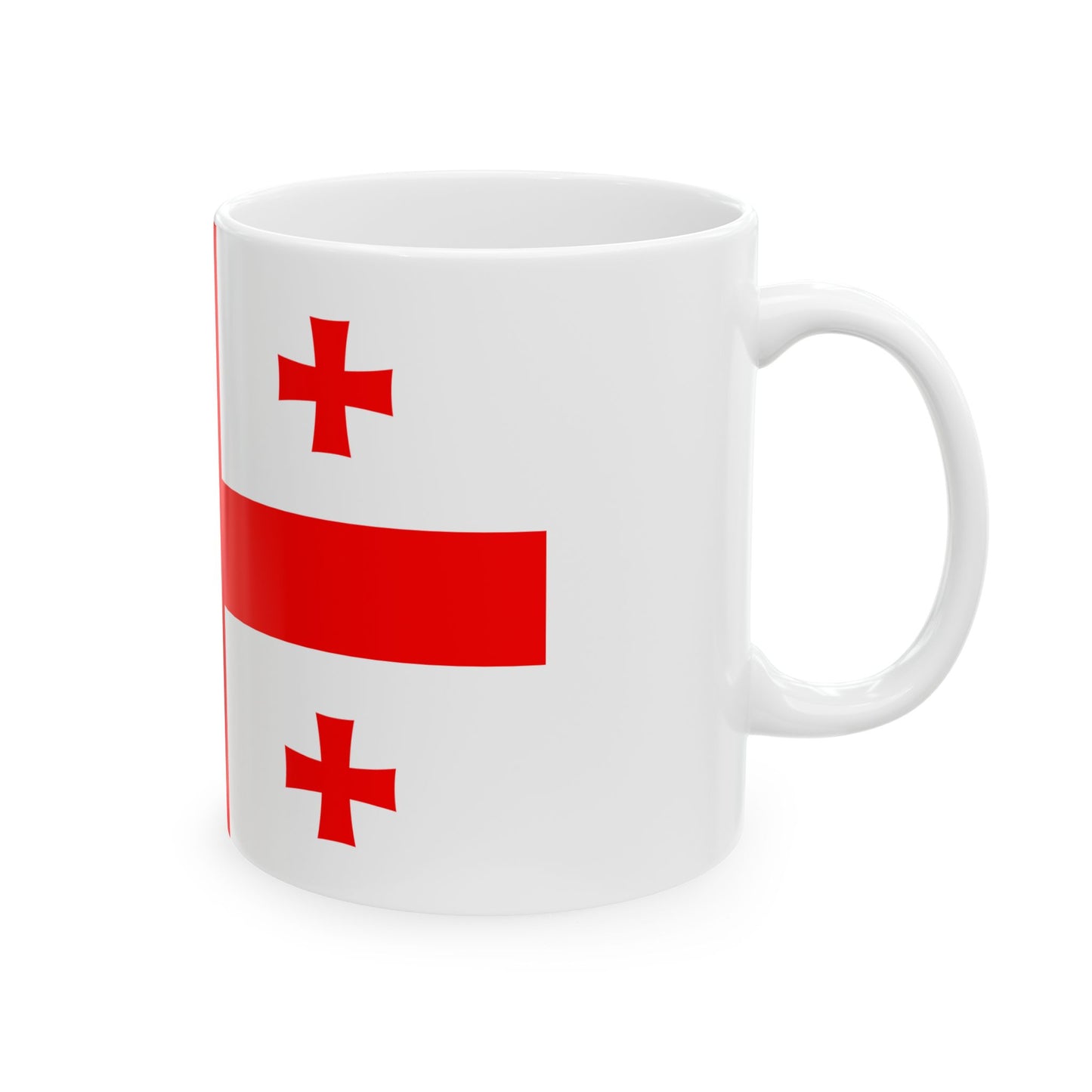 Flag of Georgia as Paths (Georgia) White Coffee Mug-Go Mug Yourself