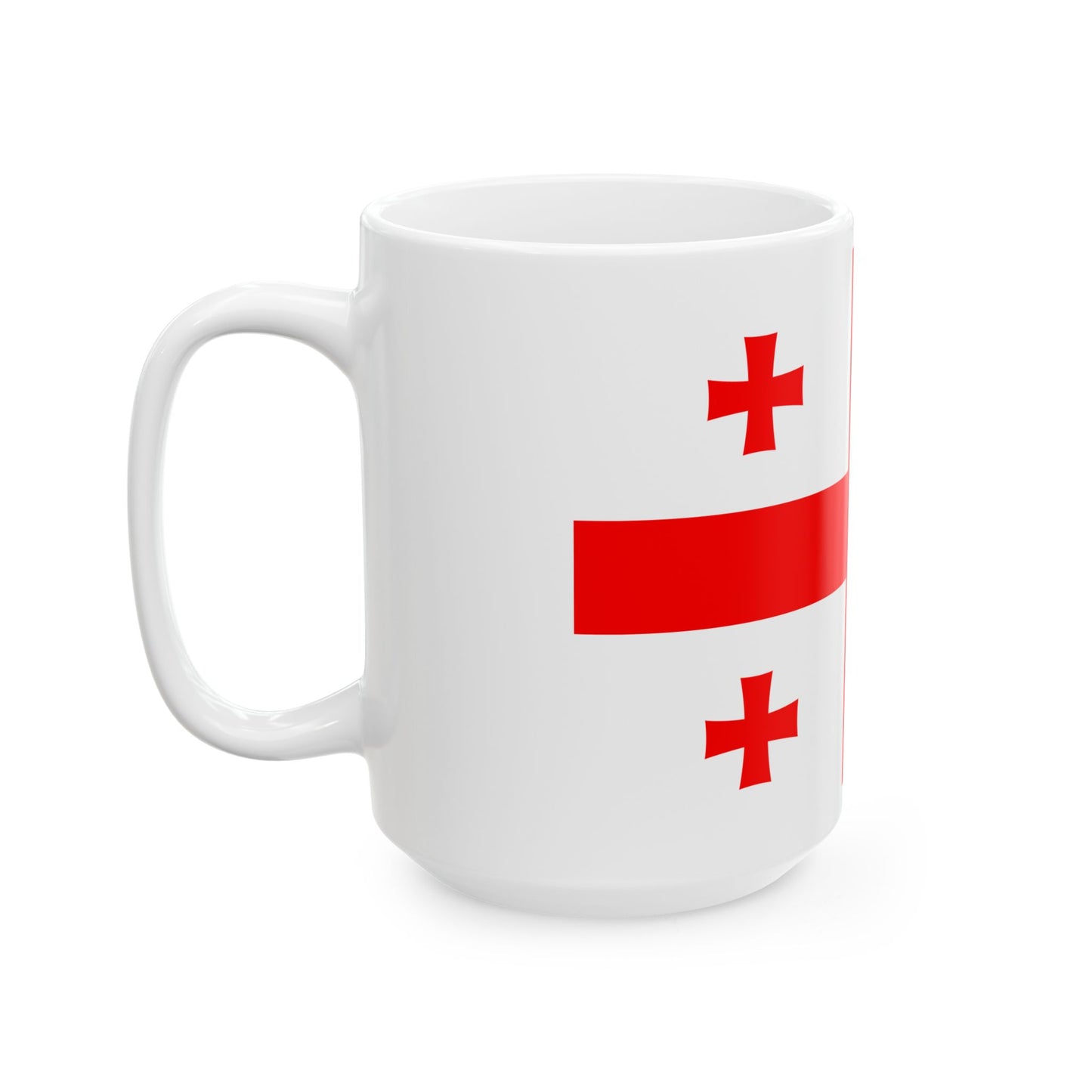 Flag of Georgia as Paths (Georgia) White Coffee Mug-Go Mug Yourself