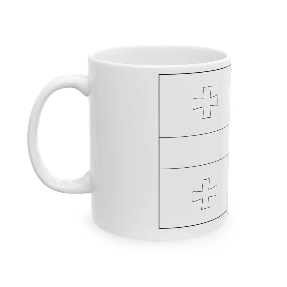 Flag of Georgia colouring page (Georgia) White Coffee Mug - Go Mug Yourself