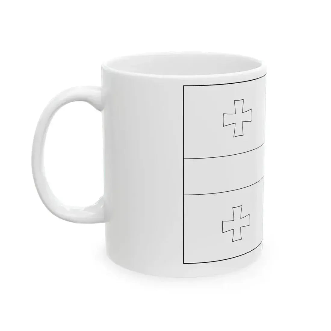 Flag of Georgia colouring page (Georgia) White Coffee Mug - Go Mug Yourself