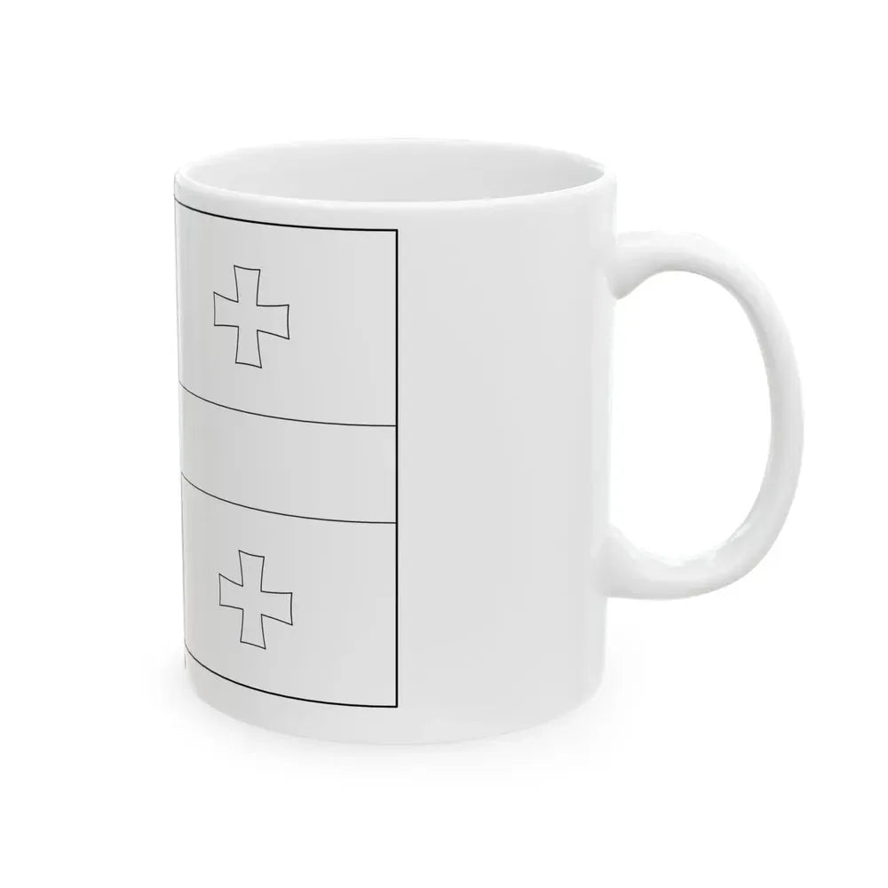 Flag of Georgia colouring page (Georgia) White Coffee Mug - Go Mug Yourself