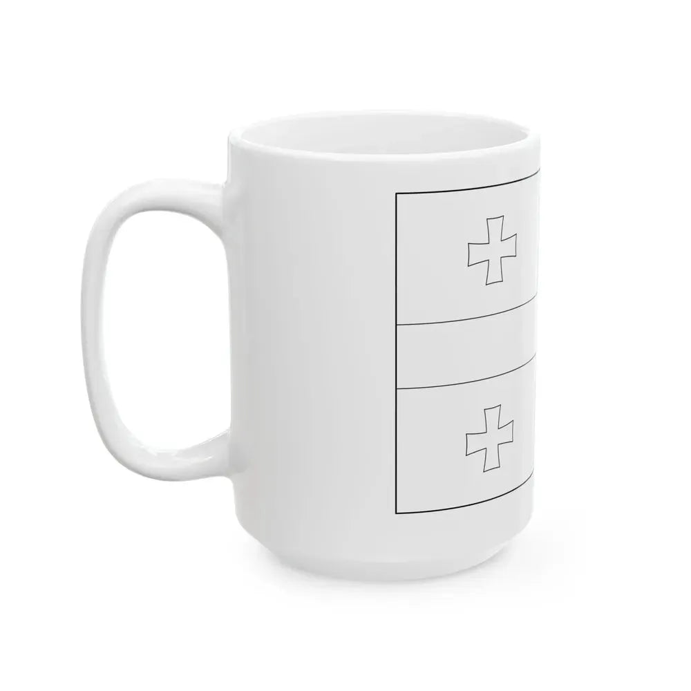 Flag of Georgia colouring page (Georgia) White Coffee Mug - Go Mug Yourself