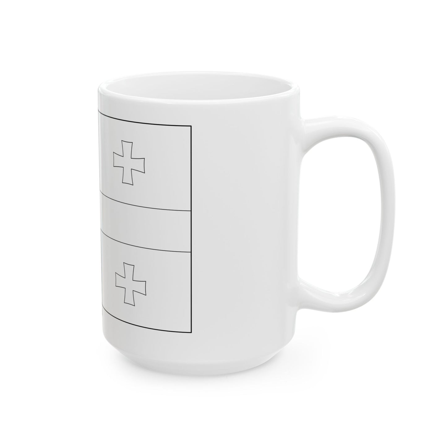 Flag of Georgia colouring page (Georgia) White Coffee Mug-Go Mug Yourself