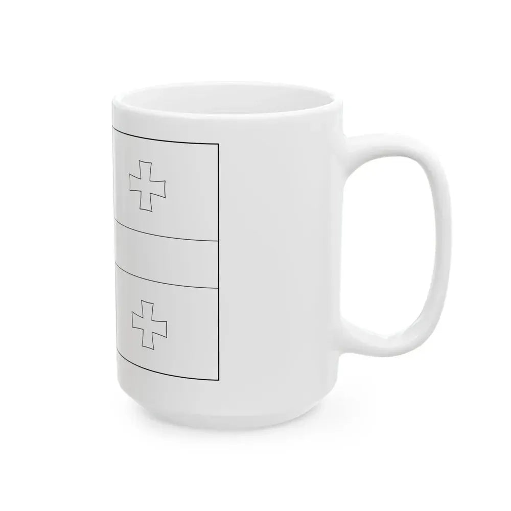 Flag of Georgia colouring page (Georgia) White Coffee Mug - Go Mug Yourself