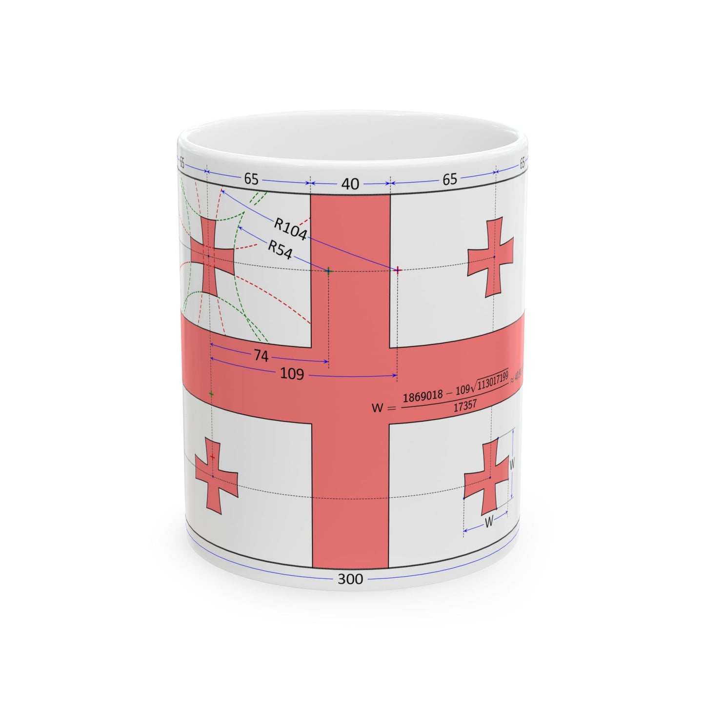 Flag of Georgia construction sheet (Georgia) White Coffee Mug-11oz-Go Mug Yourself