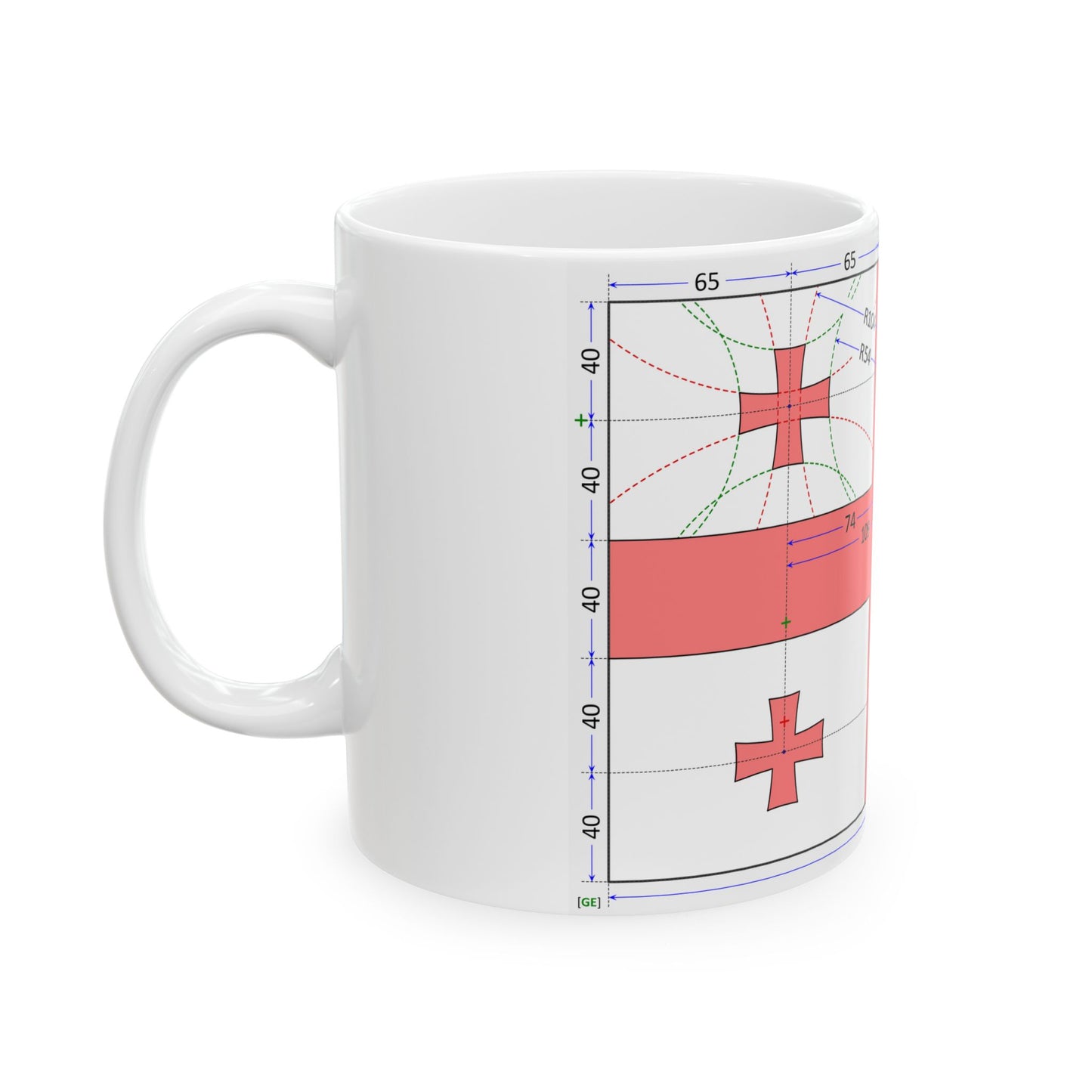 Flag of Georgia construction sheet (Georgia) White Coffee Mug-Go Mug Yourself