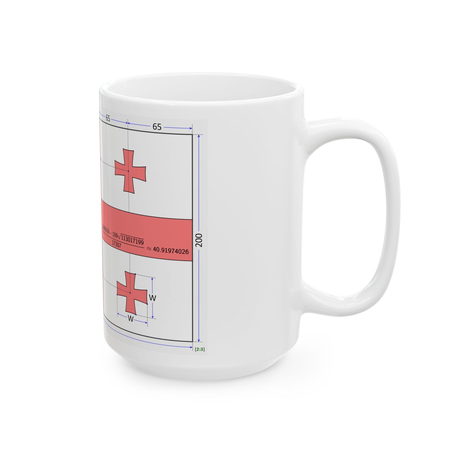 Flag of Georgia construction sheet (Georgia) White Coffee Mug-Go Mug Yourself