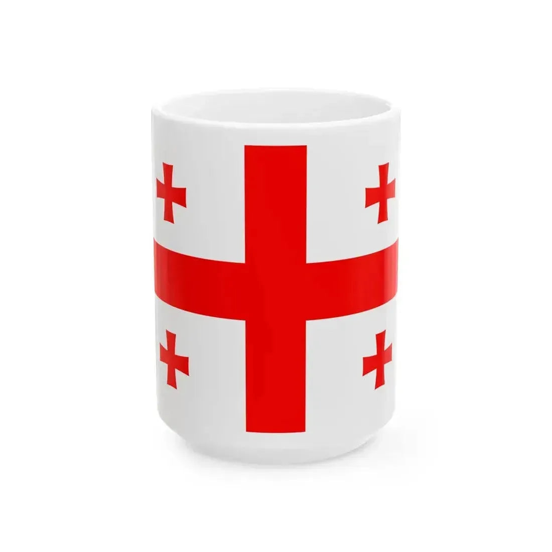 Flag of Georgia (Georgia) White Coffee Mug 15oz - Go Mug Yourself