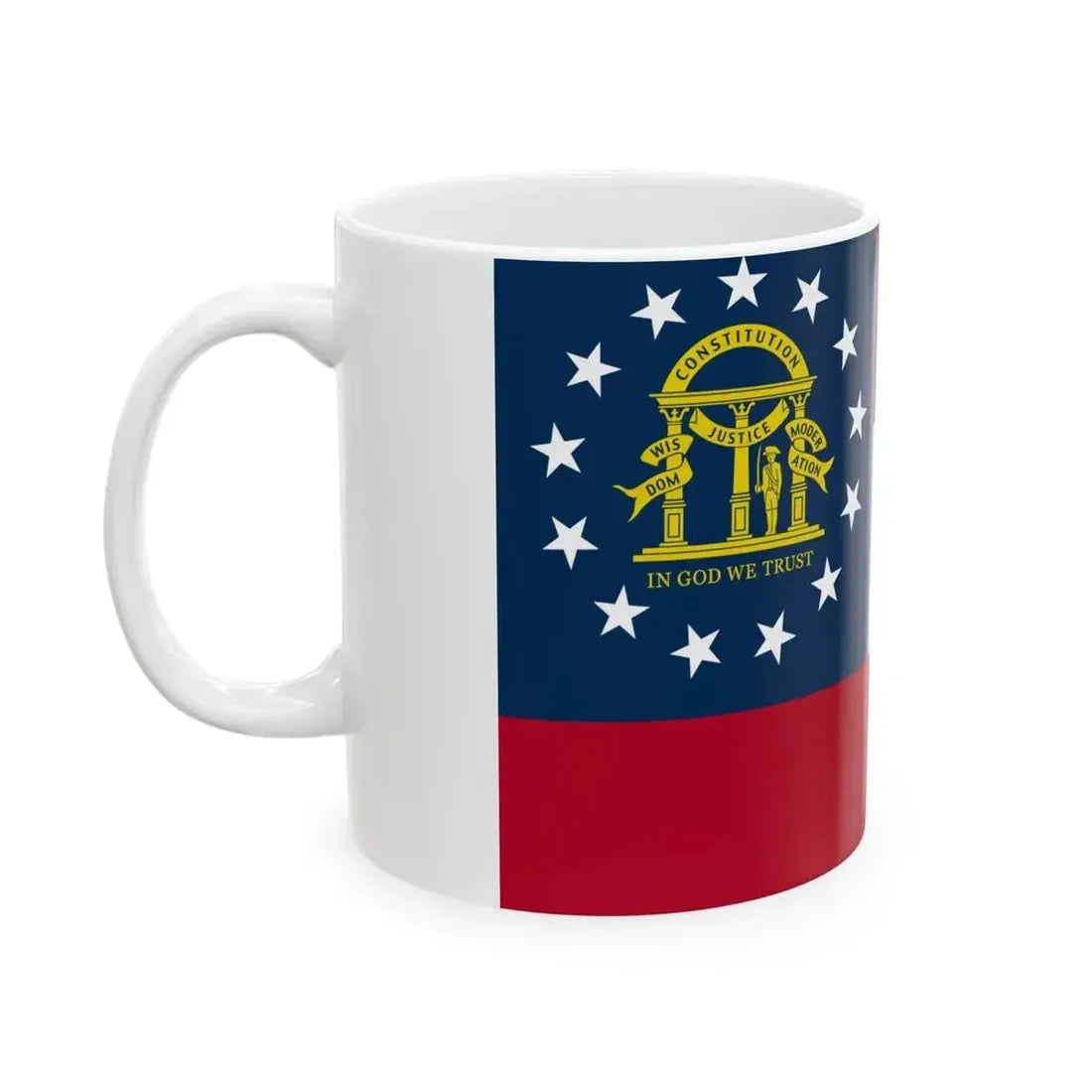 Flag of Georgia U.S. state 3-2 (United States) White Coffee Mug - Go Mug Yourself