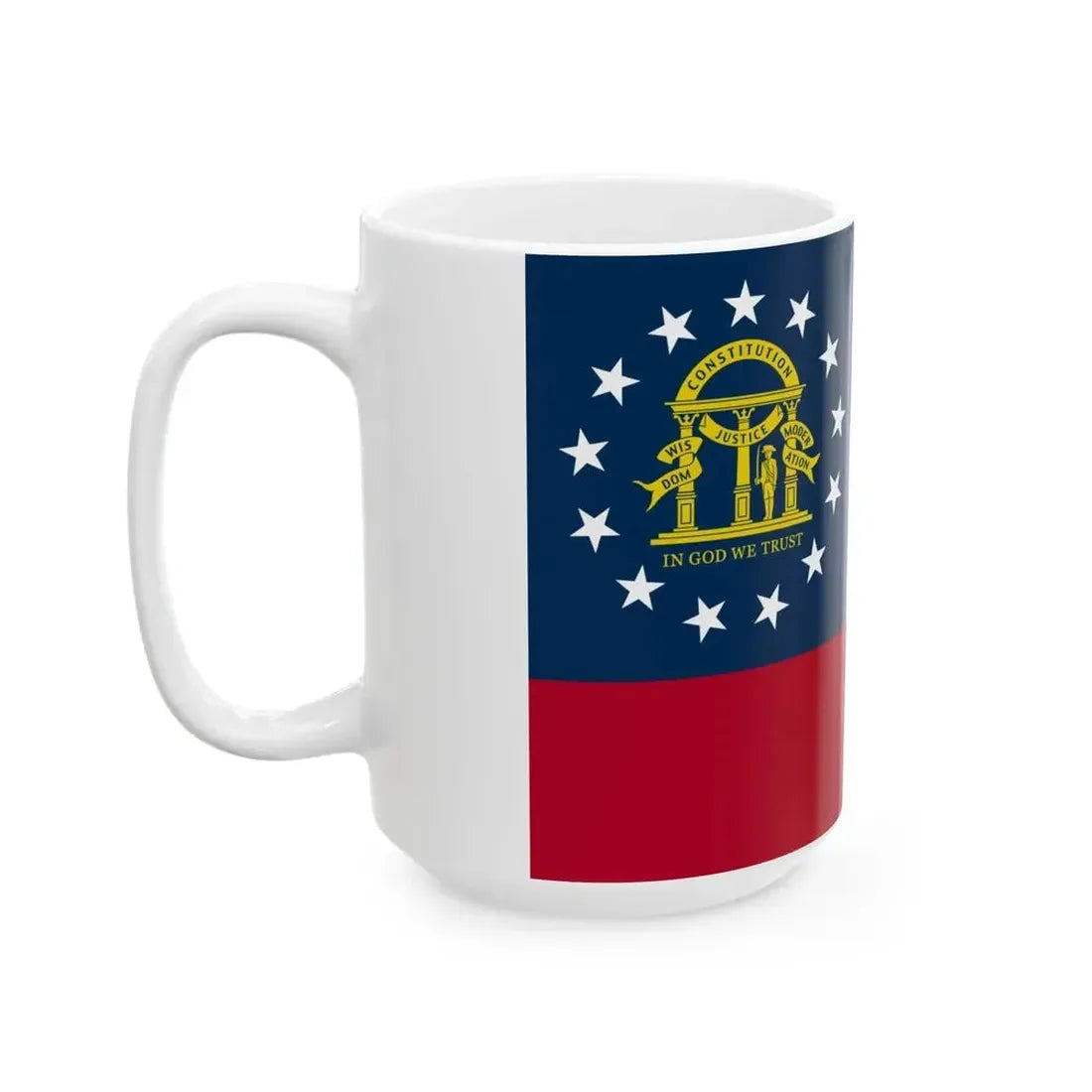 Flag of Georgia U.S. state 3-2 (United States) White Coffee Mug - Go Mug Yourself