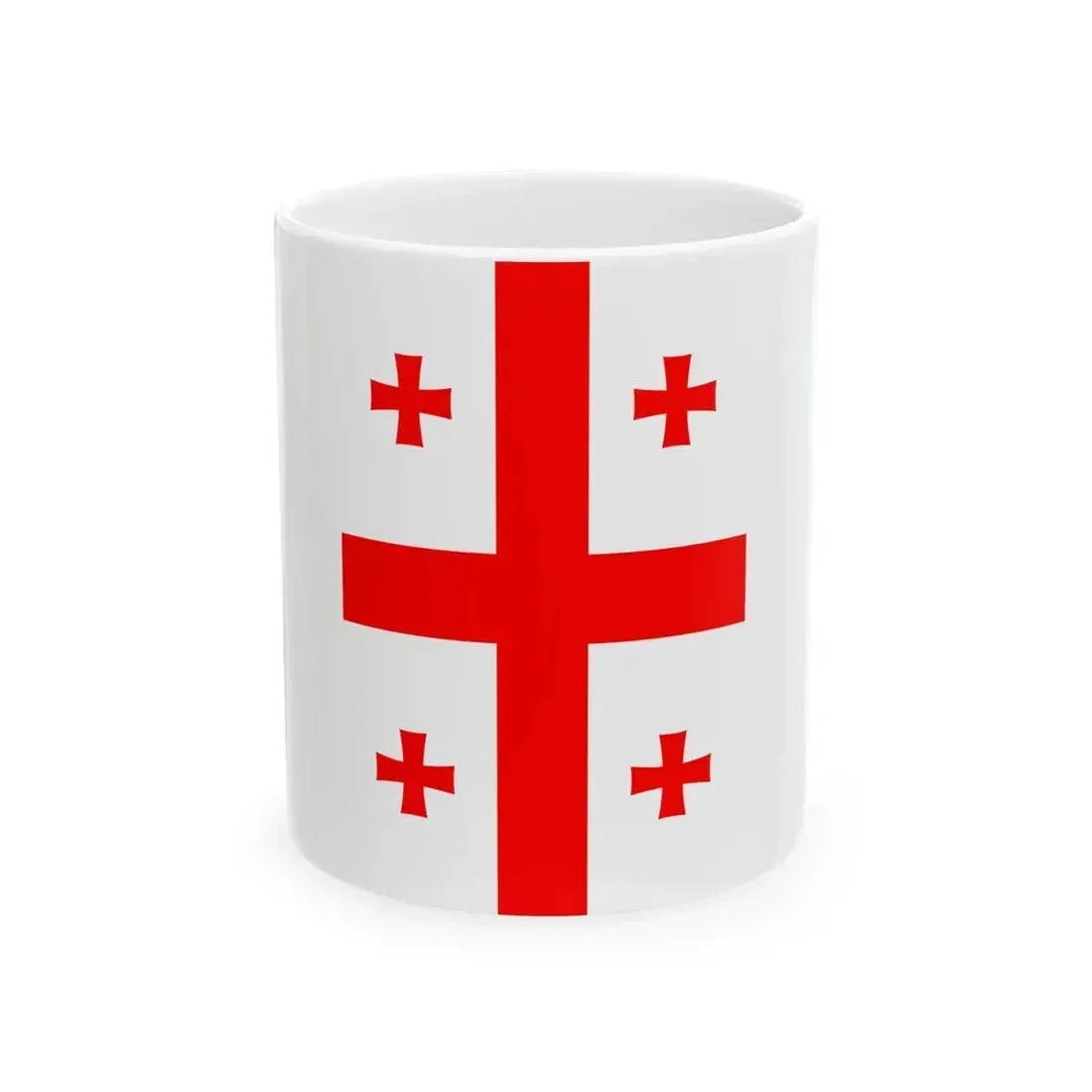 Flag of Georgia vertical (Georgia) White Coffee Mug 11oz - Go Mug Yourself