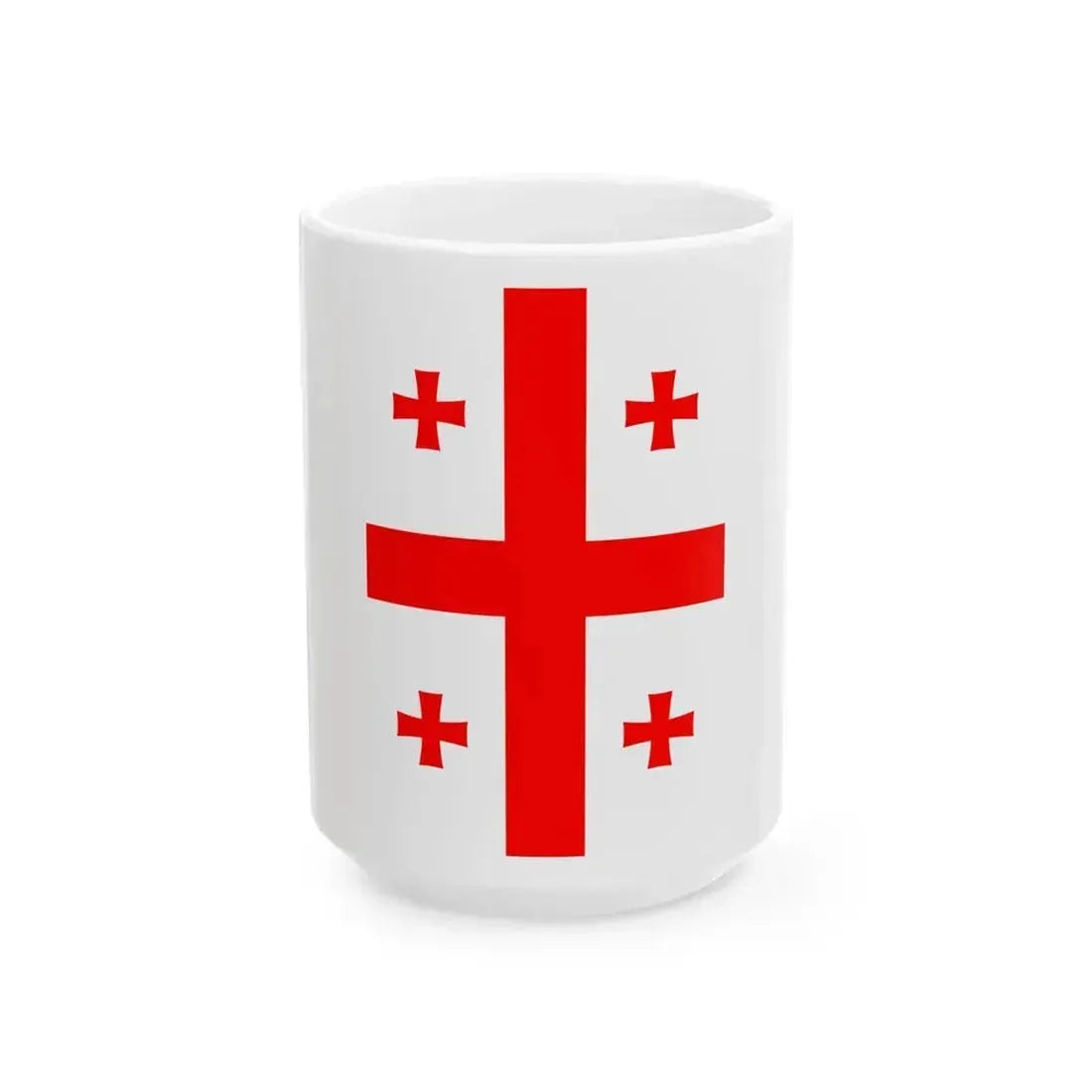 Flag of Georgia vertical (Georgia) White Coffee Mug 15oz - Go Mug Yourself