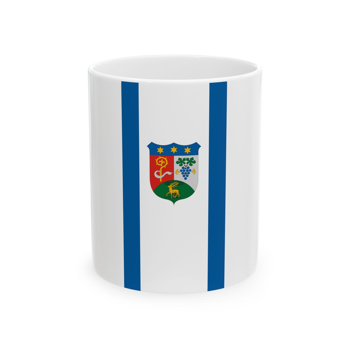 Flag of Geresdlak vertical (Hungary) White Coffee Mug-11oz-Go Mug Yourself