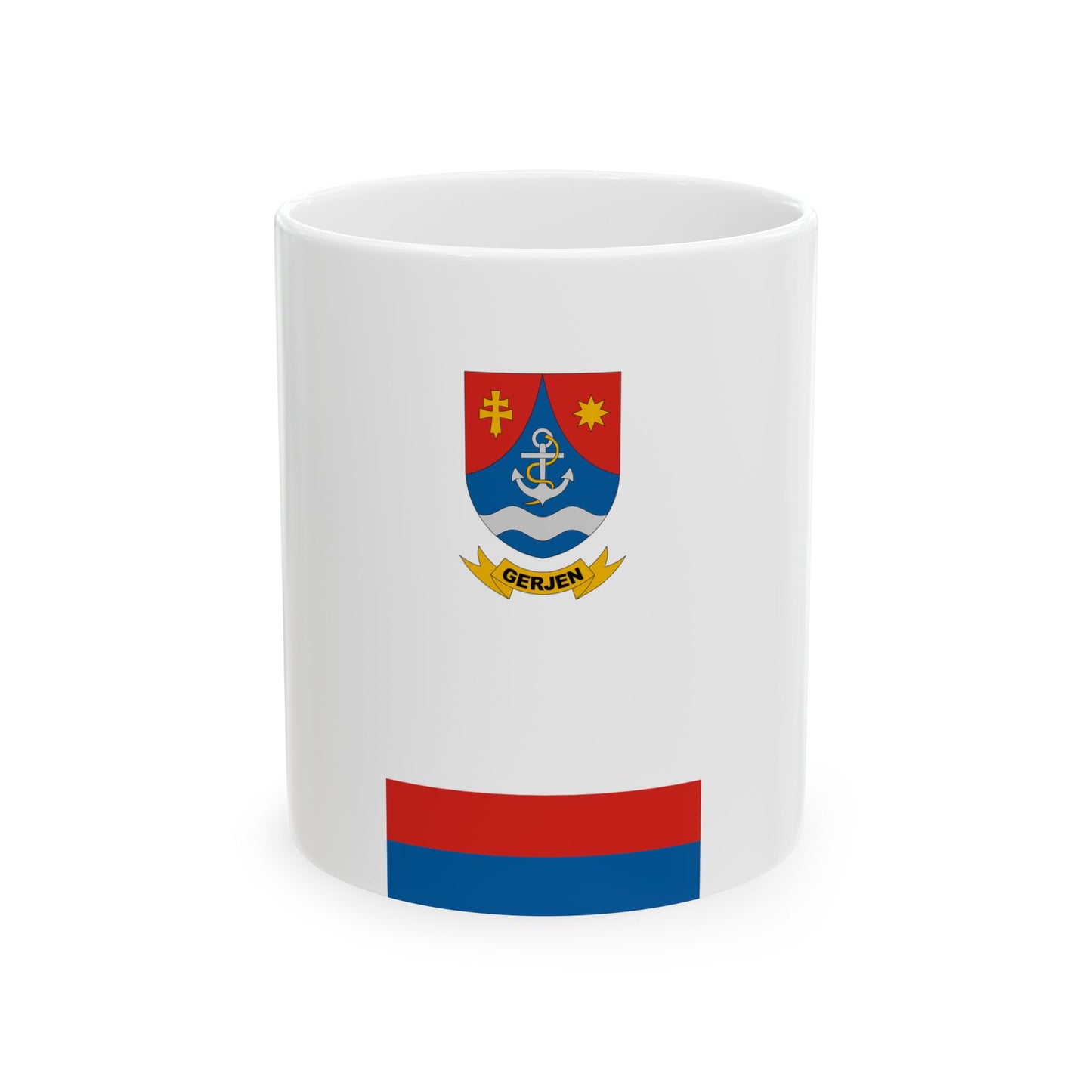 Flag of Gerjen (Hungary) White Coffee Mug-11oz-Go Mug Yourself