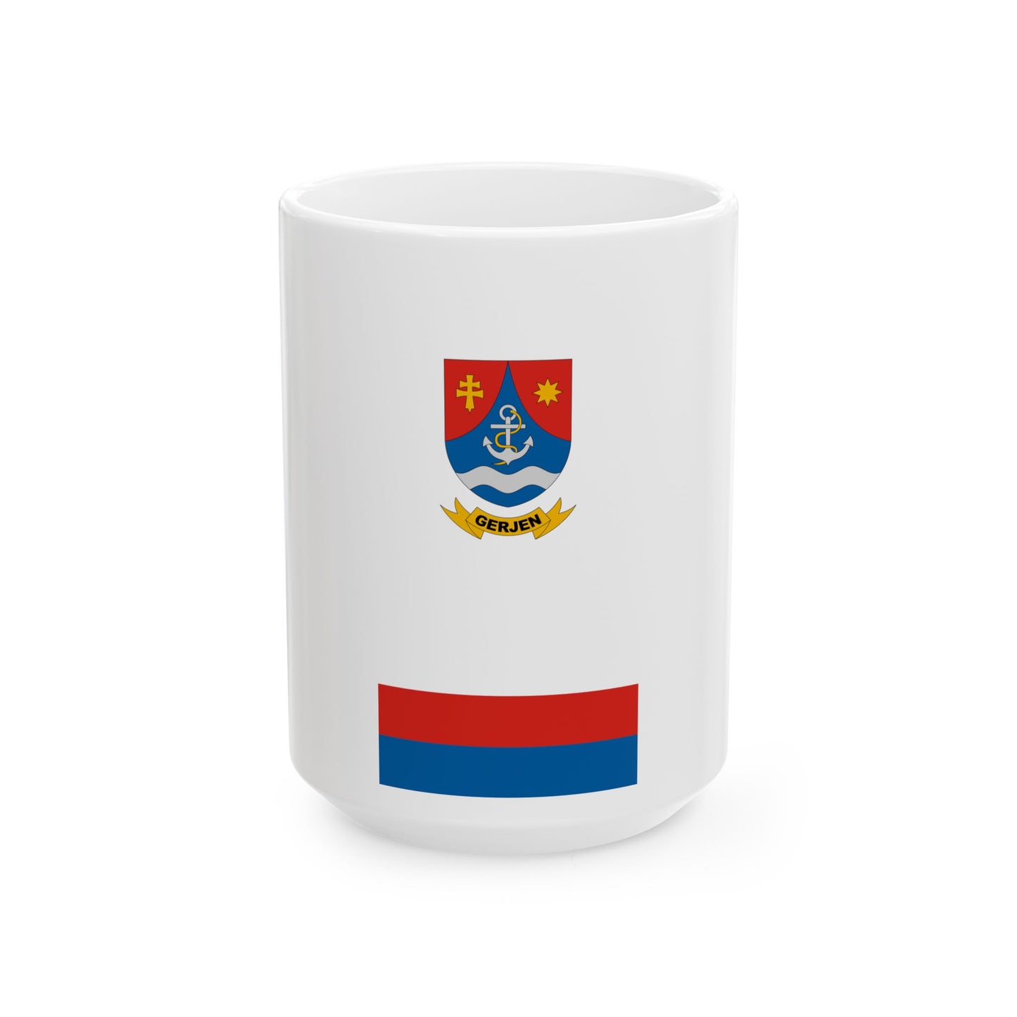 Flag of Gerjen (Hungary) White Coffee Mug-15oz-Go Mug Yourself